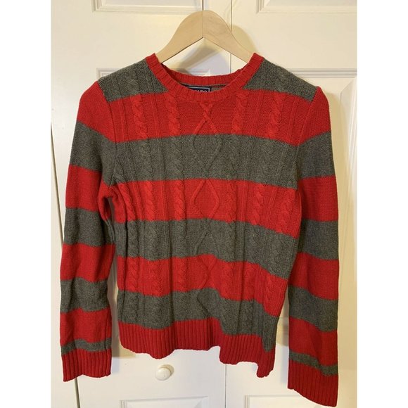 Chaps Red Gray Stripped Sweater Women’s‎ Sz M - Picture 6 of 6